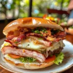 Hands washing under running water with text overlay "Segurança de Alimentos" (Food Safety).